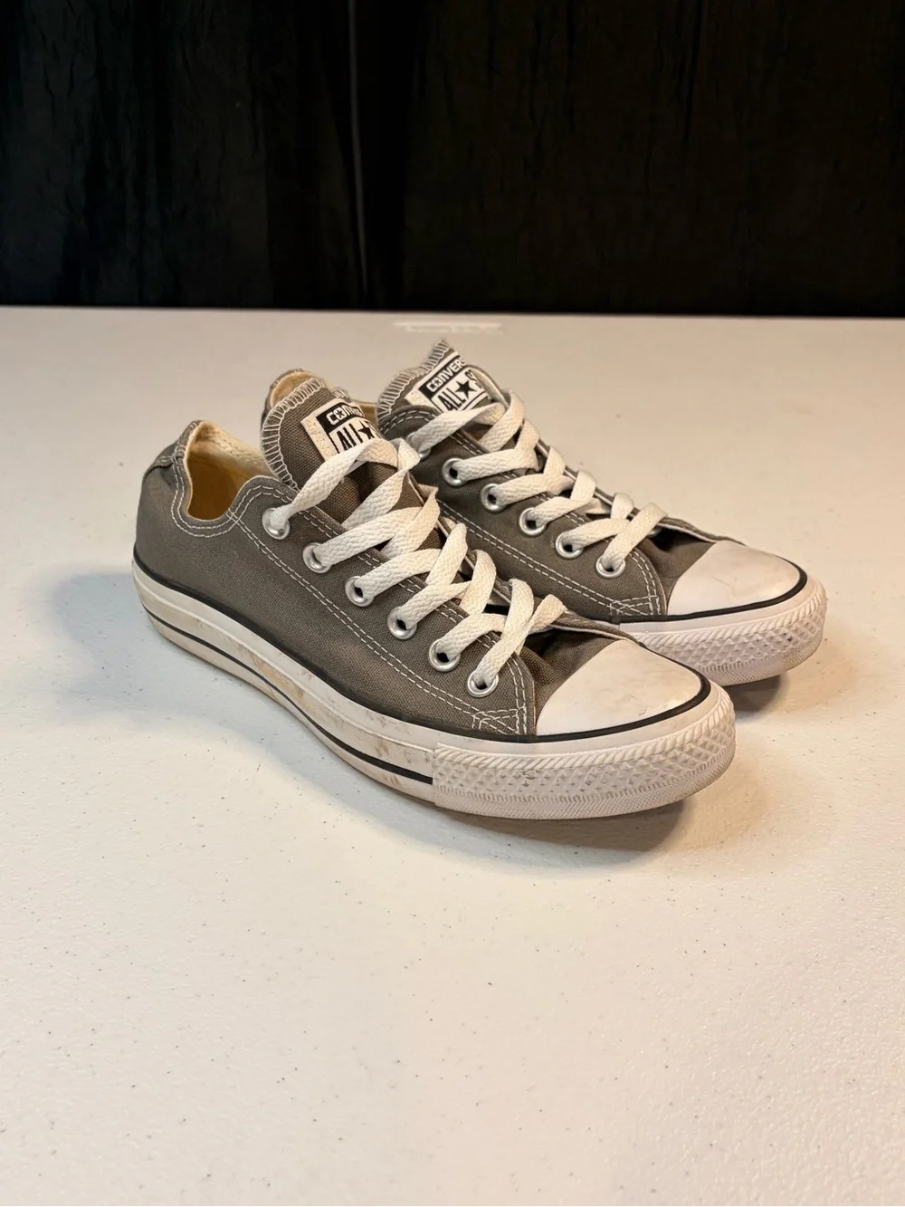 Converse Chuck Taylor All Star Low Top Gray Canvas‎ Sneakers 5J794 Womens 7